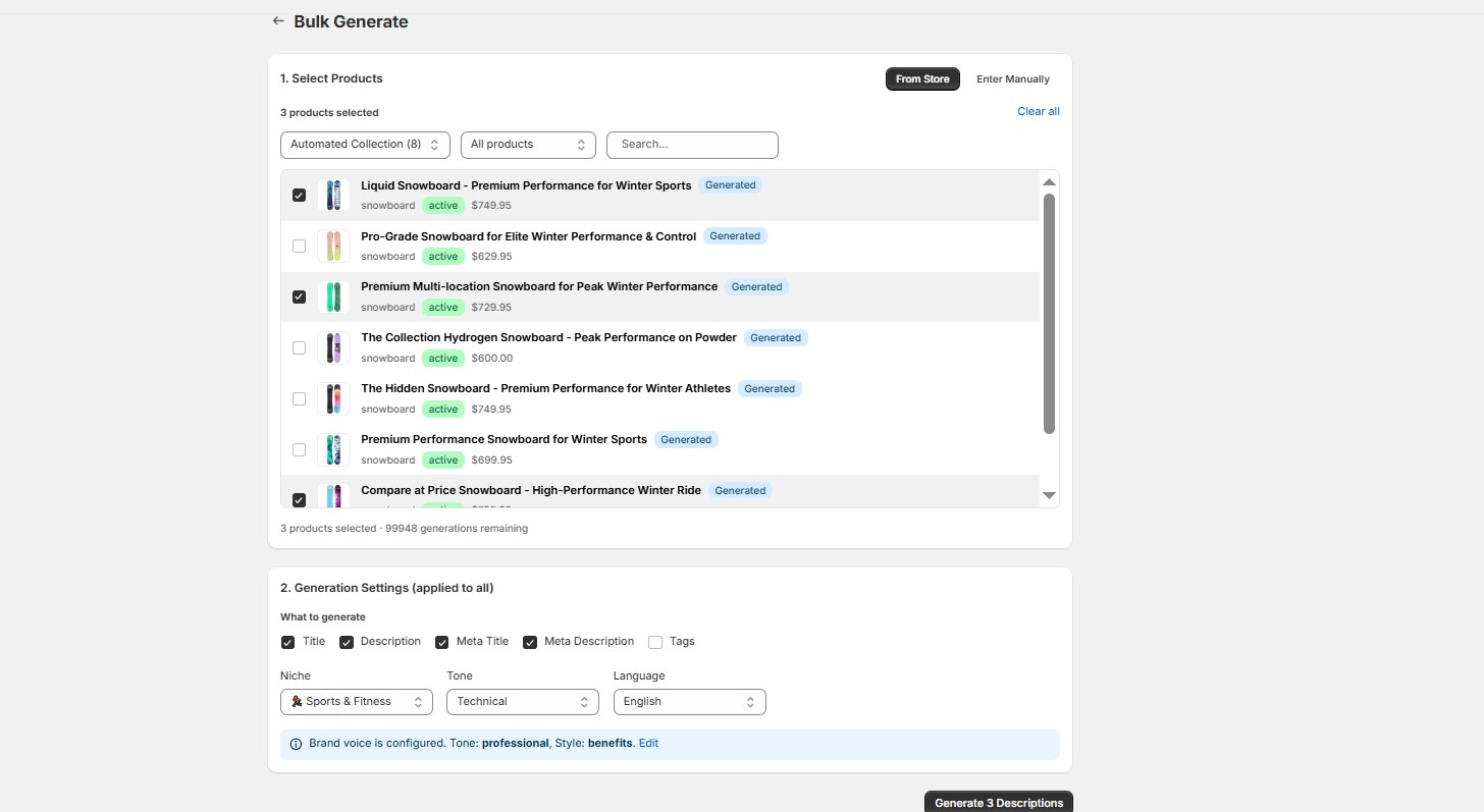 InkBot Bulk Generate
