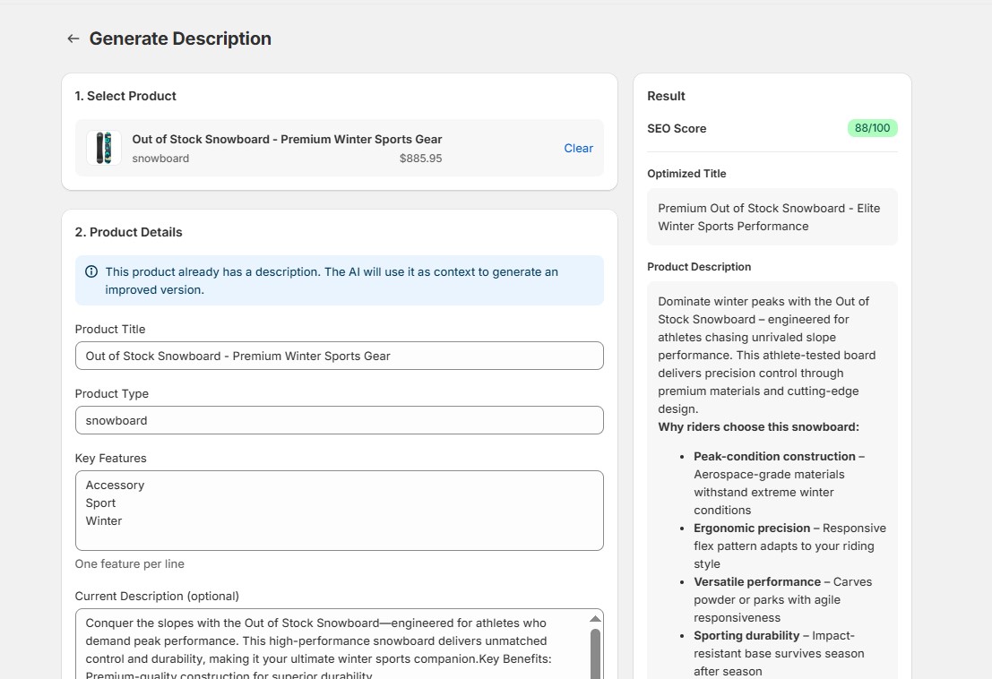 InkBot Generate Description